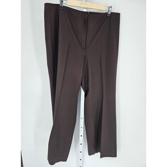 Classiques Entier Brown Polyester Blend High-Rise Straight-Leg Pants Size 16 - Picture 1 of 5